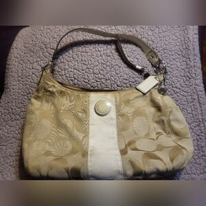 Coach Beige and Cream Satchel